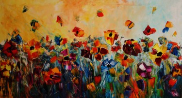 Pintura titulada "Flowers Oil Paintin…" por Artstage, Obra de arte original, Acrílico