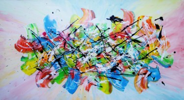 Pittura intitolato "Abstract,red,yellow…" da Artstage, Opera d'arte originale, Acrilico