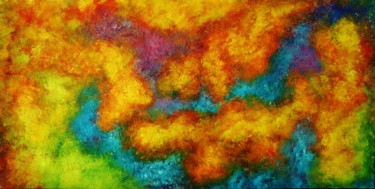 Картина под названием "Abstract red,blue,o…" - Artstage, Подлинное произведение искусства, Акрил