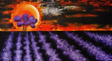 Painting titled "Sunset, christmas s…" by Artstage, Original Artwork, Acrylic