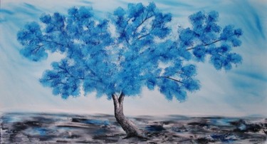 Pittura intitolato "Oil painting blue t…" da Artstage, Opera d'arte originale, Olio