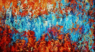 Peinture intitulée "Abstract,red,yellow…" par Artstage, Œuvre d'art originale, Acrylique