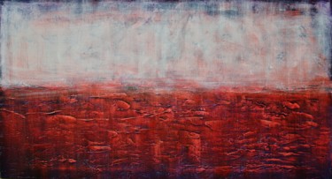 Peinture intitulée "Anstract white, red…" par Artstage, Œuvre d'art originale, Huile