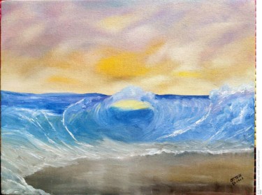 Malarstwo zatytułowany „Turbulent Waters” autorstwa Kangana W, Oryginalna praca, Olej