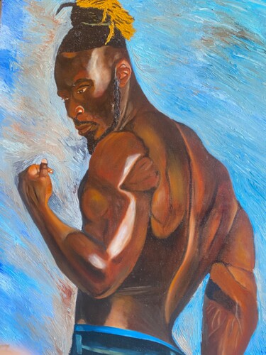 Malerei mit dem Titel "Muscle Moment" von Perfectstrokes, Original-Kunstwerk, Öl