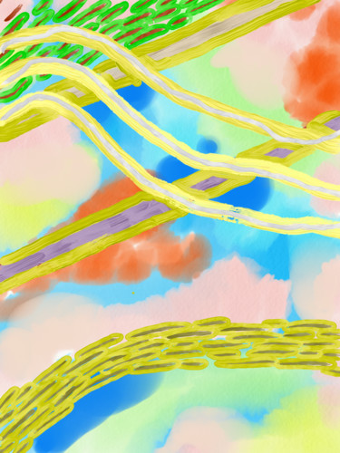 Digital Arts titled "Sky Lines" by Periferal Visionz, Original Artwork, Digital Painting