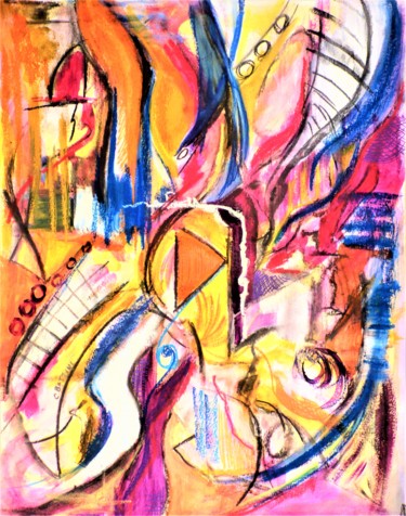 Peinture intitulée "En roue libre 6" par Christian Battini, Œuvre d'art originale, Acrylique