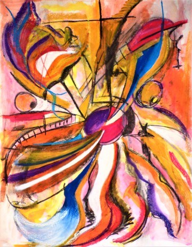 Painting titled "En roue libre 7" by Christian Battini, Original Artwork, Acrylic