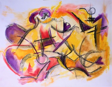 Painting titled "En roue libre 10" by Christian Battini, Original Artwork, Acrylic