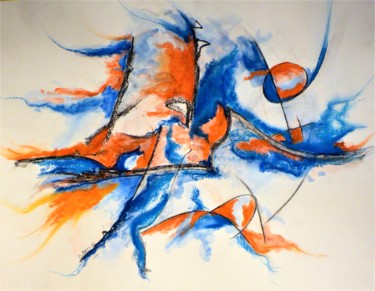 Painting titled "En roue libre 11" by Christian Battini, Original Artwork, Acrylic