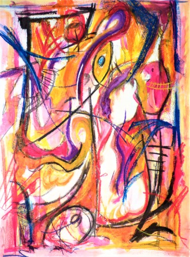 Peinture intitulée "En roue libre 12" par Christian Battini, Œuvre d'art originale, Acrylique