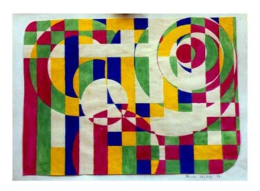 Peinture intitulée "D'-après Vasarely" par Perle Velkey, Œuvre d'art originale
