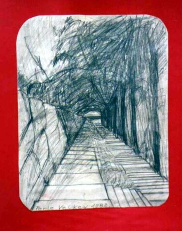 Peinture intitulée "Escalier" par Perle Velkey, Œuvre d'art originale