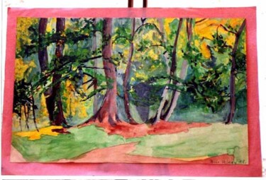 Painting titled "forêt" by Perle Velkey, Original Artwork