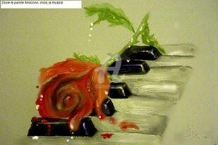 Painting titled "just a piano (01-08…" by Dora, Original Artwork