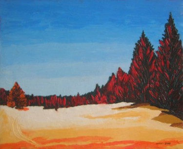 Peinture intitulée "Paysage de neige (2…" par René Perny, Œuvre d'art originale, Huile