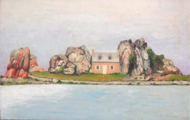 Peinture intitulée "Maison de Plougresc…" par René Perny, Œuvre d'art originale, Huile