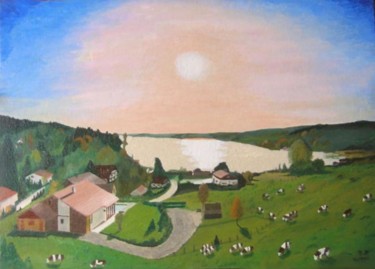 Peinture intitulée "Lac de St Point (25)" par René Perny, Œuvre d'art originale, Huile