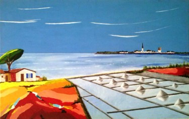 Peinture intitulée "Noirmoutier en l'Ile" par René Perny, Œuvre d'art originale, Huile