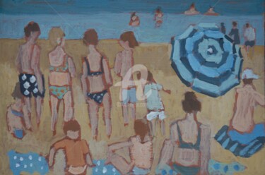 绘画 标题为“Sur la plage” 由Isabelle Perronneau (IPerronneau), 原创艺术品, 水粉