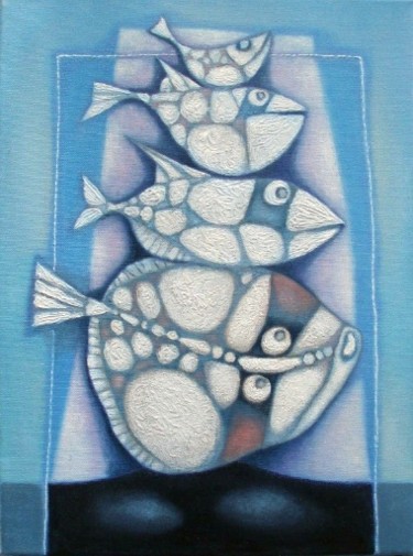 Pintura titulada "АКВАРИУМ" por Pescador, Obra de arte original