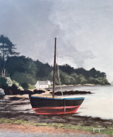 Картина под названием "Littoral breton" - Olivier Pesquié, Подлинное произведение искусства, Акрил Установлен на Деревянная…
