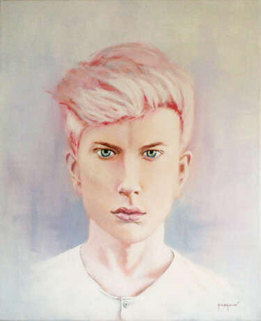 Ζωγραφική με τίτλο "Pink" από Olivier Pesquié, Αυθεντικά έργα τέχνης, Ακρυλικό Τοποθετήθηκε στο Ξύλινο φορείο σκελετό
