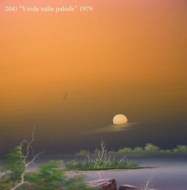 Painting titled "verde-sulla-palude.…" by Paola Ciappei, Original Artwork