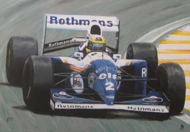 Painting titled "Ayrton Senna corner…" by Davo, Original Artwork