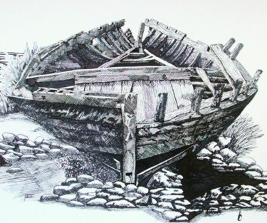 Drawing titled "Anothe old boat" by Davo, Original Artwork