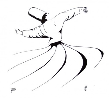 Drawing titled "Whirling Dervish" by Davo, Original Artwork