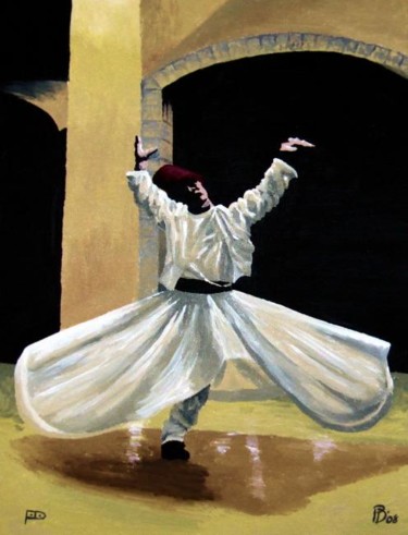 Painting titled "Whirling Dervish" by Davo, Original Artwork