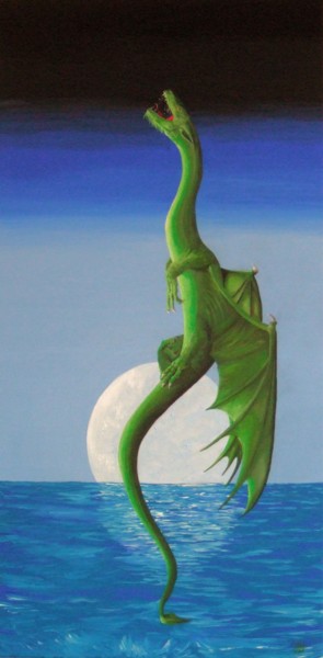 Painting titled "Dragon scream" by Davo, Original Artwork