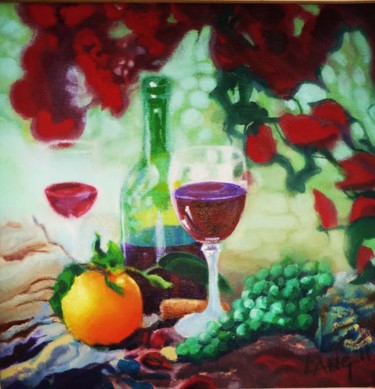 Painting titled "Afternoon Under Bou…" by Peter A. Lang, Original Artwork, Oil