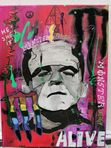 Peinture intitulée "Frankenstein LGBT" par Peter Altieri, Œuvre d'art originale, Acrylique