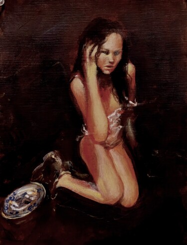 Malerei mit dem Titel "Picture Night" von Peter Babakitis, Original-Kunstwerk, Öl