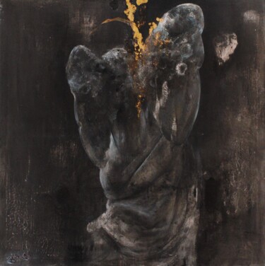 Malarstwo zatytułowany „Angel” autorstwa Peter Balog, Oryginalna praca, Akryl Zamontowany na Drewniana rama noszy