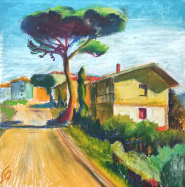 Malerei mit dem Titel "Umbria" von Peter Bespalenok, Original-Kunstwerk, Pastell