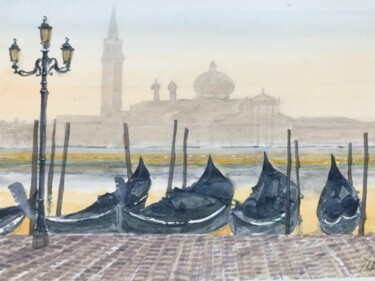 Peinture intitulée "Venice at dawn" par Peter Blake, Œuvre d'art originale, Aquarelle