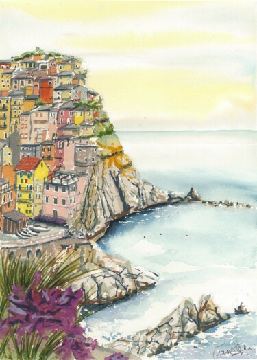 绘画 标题为“Manarola, Cinque Te…” 由Peter Blake, 原创艺术品, 水彩