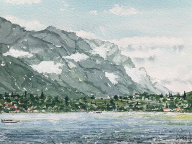 Painting titled "Clouds over Como" by Peter Blake, Original Artwork, Watercolor