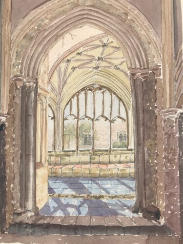 Malerei mit dem Titel "Lacock Abbey" von Peter Blake, Original-Kunstwerk, Aquarell