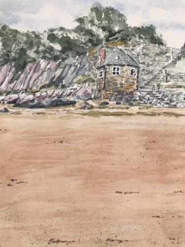 Peinture intitulée "Beach house" par Peter Blake, Œuvre d'art originale, Aquarelle