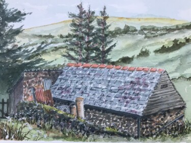 Painting titled "The old stable" by Peter Blake, Original Artwork, Watercolor
