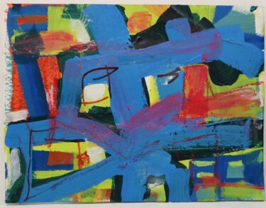 Malerei mit dem Titel "Blue Streets" von Peter Ceccon, Original-Kunstwerk, Acryl
