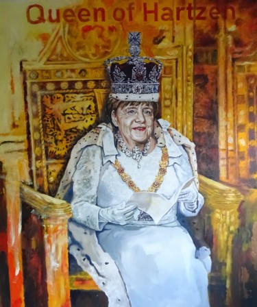 Schilderij getiteld "Queen of Hartzen" door Peter Da Forma, Origineel Kunstwerk, Olie