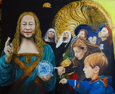 Pintura titulada "Salvator Mundi" por Peter Da Forma, Obra de arte original, Oleo
