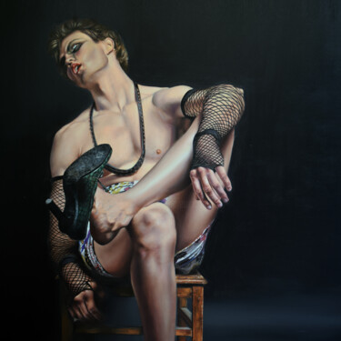 Картина под названием "Crossdressing lover" - Peter Duhaj, Подлинное произведение искусства, Масло