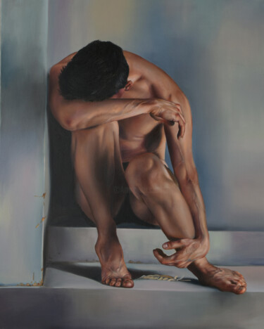 Painting titled "I probably messed u…" by Peter Duhaj, Original Artwork, Oil