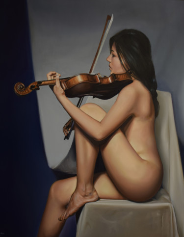 Pintura intitulada "Virtuoso" por Peter Duhaj, Obras de arte originais, Óleo